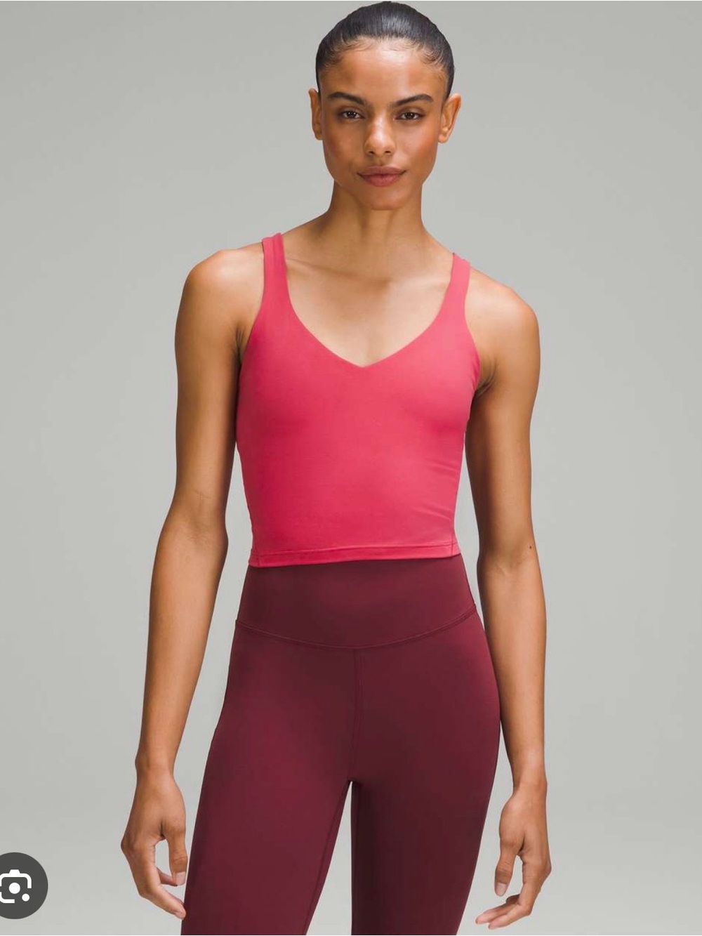 lululemon athletica V-Neck Crop Tank Top in Pink